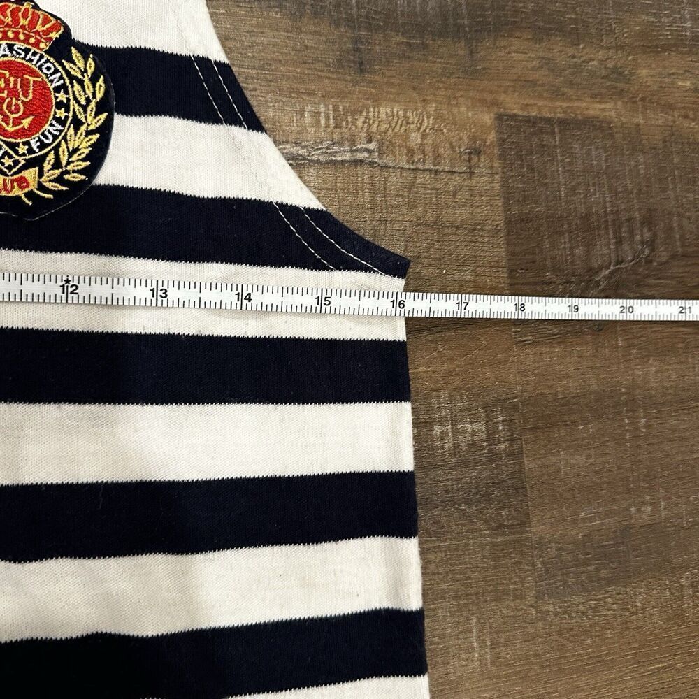 EJ Gitano Eva Joia Rene Dabah Vintage 80's Navy Blue White Tank Top Shirt L - Picture 7 of 11